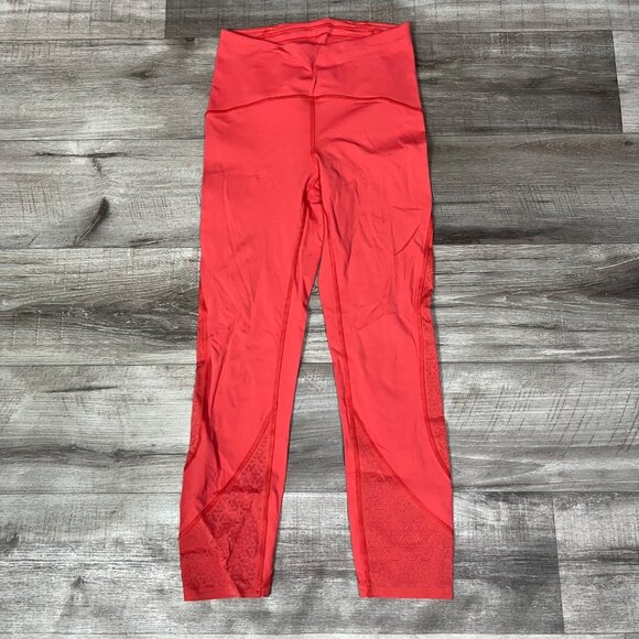 Lululemon Athletic Strength And Sweat Crop Yoga Pants 23” Pink Women’s Size 6